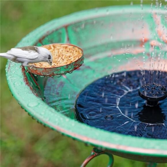 13” Bird Bath,Metal Bird Bath for Outside,Pedestal Bird Baths,Vintage Birdbath - Picture 5 of 7